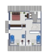 Grundriss ob.Wohnebene - 5-ZIMMER-MAISONETTE-MIETWOHNUNG in schöner Zweifamilien-Doppelhaushälfte in ruhiger & sonniger Südlage von DITZINGEN