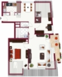 Grundriss - 3 1/2-ZIMMER-DG-MIETWOHNUNG mit Balkon & EBK in bester Hanglage von STUTTGART-WEILIMDORF