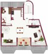 Grundriss untere Wohnebene - FIRST CLASS WOHNEN bei Uhlandshöhe und Sternwarte! 3 1/2-ZIMMER-DG-MAISONETTE-MIETWOHNUNG auf 101 qm